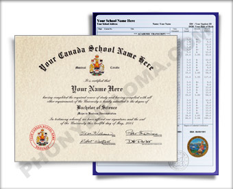 International College Diploma and Transcripts, Canada Design #1 Col Can 1 D+T
